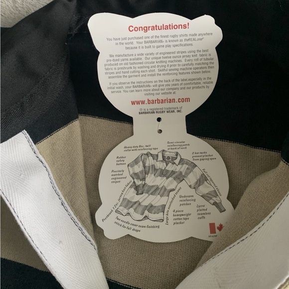 NWT Barbarian Rugby Wear 4in Polo Striped Shirt - Picture 2 of 4